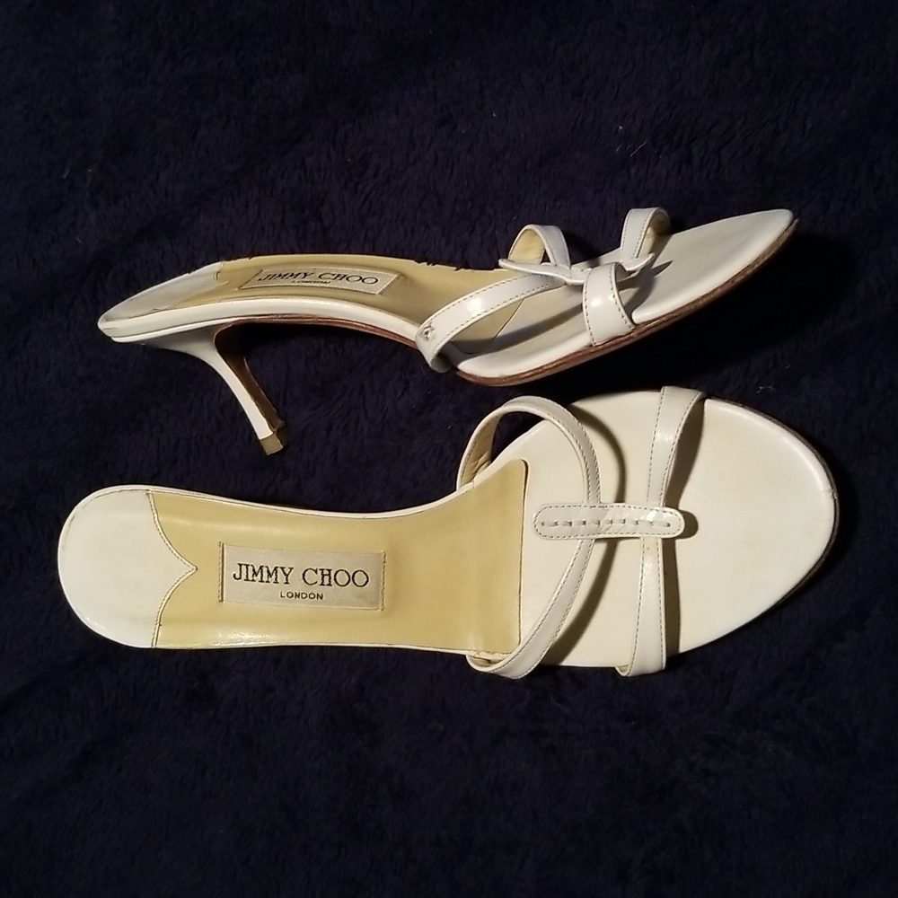 Jimmy Choo White Sandals Size 7.5